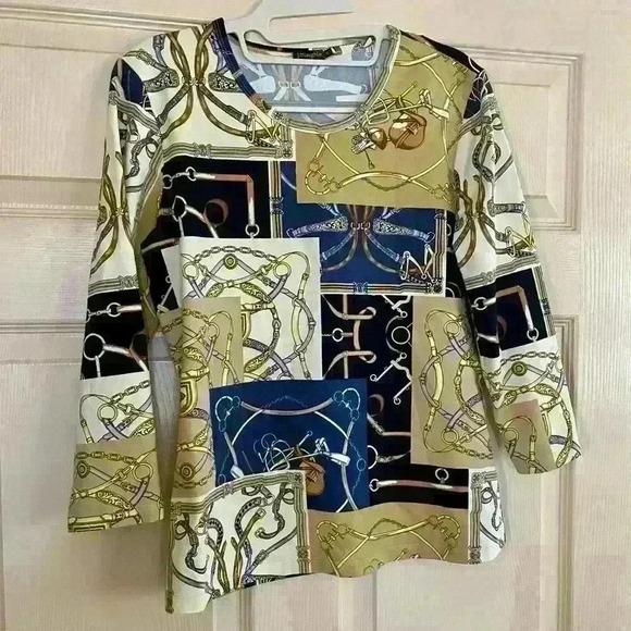 Ladies J. McLaughlin bits and bridles top Size Medium - Picture 1 of 3